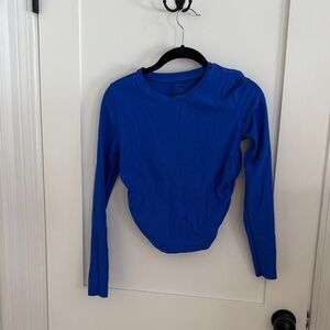 Elegant Royal Blue Long Sleeve Women's Top rashguard